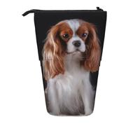 YXDVPALNE Cavalier King Charles Spaniel Mother with Cubs,Telescopic Pencil Case,Stand Pencil Holder with Zipper Pencil Pouch Pen Bag