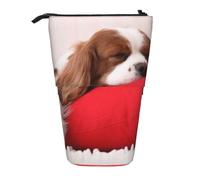 YXDVPALNE Cavalier King Charles Spaniel Pattern,Telescopic Pencil Case,Stand Pencil Holder with Zipper Pencil Pouch Pen Bag