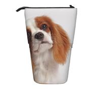 YXDVPALNE Cavalier King Charles Spaniel,Telescopic Pencil Case,Stand Pencil Holder with Zipper Pencil Pouch Pen Bag