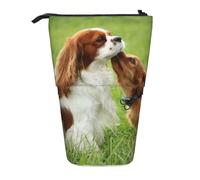 YXDVPALNE Cavalier King Charles Spaniel,Telescopic Pencil Case,Stand Pencil Holder with Zipper Pencil Pouch Pen Bag