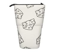YXDVPALNE Cheese Doodle Pattern,Telescopic Pencil Case,Stand Pencil Holder with Zipper Pencil Pouch Pen Bag