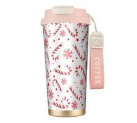YXDVPALNE Christmas Red Candy Cane,316 Stainless Steel Coffee Mug with Lanyard,Insulated Tumbler Double Wall Travel Car Cup 500 ml