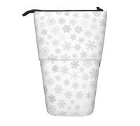 YXDVPALNE Christmas Snowflakes Winter Snowflake,Telescopic Pencil Case,Stand Pencil Holder with Zipper Pencil Pouch Pen Bag