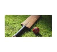 YXDVPALNE Cricket Bat And Ball,Mouse Pad Large Desk Pad Computer Keyboard Mouse Mat With Non Slip Rubber Base 40 x 90 cm