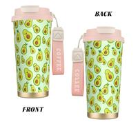 YXDVPALNE Cute Avocado Printed,316 Stainless Steel Coffee Mug with Lanyard,Insulated Tumbler Double Wall Travel Car Cup 500 ml