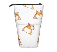 YXDVPALNE Cute Corgi Butt,Telescopic Pencil Case,Stand Pencil Holder with Zipper Pencil Pouch Pen Bag