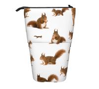YXDVPALNE Cute - Cute Squirrel,Telescopic Pencil Case,Stand Pencil Holder with Zipper Pencil Pouch Pen Bag