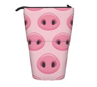 YXDVPALNE Cute Pig Nose,Telescopic Pencil Case,Stand Pencil Holder with Zipper Pencil Pouch Pen Bag