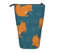 YXDVPALNE Cute Squirrel Animal Pattern,Telescopic Pencil Case,Stand Pencil Holder with Zipper Pencil Pouch Pen Bag