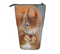 YXDVPALNE Cute Squirrel,Telescopic Pencil Case,Stand Pencil Holder with Zipper Pencil Pouch Pen Bag