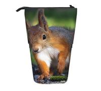 YXDVPALNE Cute Squirrel,Telescopic Pencil Case,Stand Pencil Holder with Zipper Pencil Pouch Pen Bag
