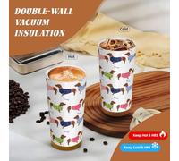 YXDVPALNE Dachshund Red Coat Dog Breed Pet Pattern Sweater,316 Stainless Steel Coffee Mug with Lanyard,Insulated Tumbler Double Wall Travel Car Cup 500 ml