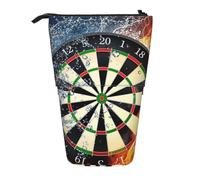 YXDVPALNE Dart Board Printed,Telescopic Pencil Case,Stand Pencil Holder with Zipper Pencil Pouch Pen Bag