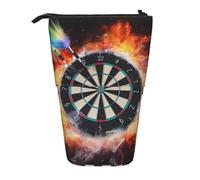 YXDVPALNE Dart Board Printed,Telescopic Pencil Case,Stand Pencil Holder with Zipper Pencil Pouch Pen Bag