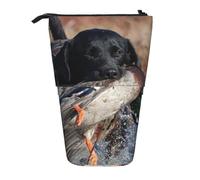 YXDVPALNE Duck Hunting Labrador Dog Cool Black Puppy Animal,Telescopic Pencil Case,Stand Pencil Holder with Zipper Pencil Pouch Pen Bag