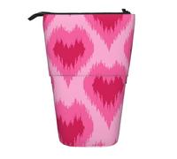 YXDVPALNE Ethnic Style Hand Drawn Hearts,Telescopic Pencil Case,Stand Pencil Holder with Zipper Pencil Pouch Pen Bag