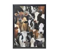 YXDVPALNE Farm Animals Dairy Cows Cow, Wall Art Prints Black Frame Decorative Painting Wall Hanging For Home 30 x 40 cm
