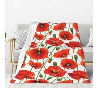 YXDVPALNE Floral Pattern Of Poppy Flowers,Throw Blanket Warm Flannel Plush Soft Sofa Blanket As Bed Sheets for Bedroom,40"x30"