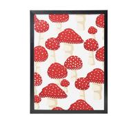 YXDVPALNE Fly Agaric Red Mushrooms, Wall Art Prints Black Frame Decorative Painting Wall Hanging For Home 30 x 40 cm