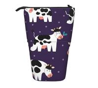 YXDVPALNE Funny Cows Funny Farm,Telescopic Pencil Case,Stand Pencil Holder with Zipper Pencil Pouch Pen Bag