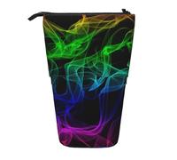 YXDVPALNE Glow in Dark Splatter Neon,Telescopic Pencil Case,Stand Pencil Holder with Zipper Pencil Pouch Pen Bag