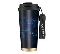 YXDVPALNE Glowing Mathematical Physics Chemistry Formulas,316 Stainless Steel Coffee Mug with Lanyard,Insulated Tumbler Double Wall Travel Car Cup 500 ml