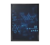 YXDVPALNE Glowing Mathematical Physics Chemistry Formulas, Wall Art Prints Black Frame Decorative Painting Wall Hanging For Home 30 x 40 cm