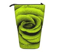 YXDVPALNE Green Rose Printed,Telescopic Pencil Case,Stand Pencil Holder with Zipper Pencil Pouch Pen Bag