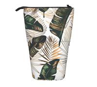 YXDVPALNE Green Tropica Printed,Telescopic Pencil Case,Stand Pencil Holder with Zipper Pencil Pouch Pen Bag