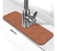 YXDVPALNE Hammered Copper Look,Kitchen Faucet Suction Pad, Sink Splash Guard Faucet Mat, Drying Mat For Bathroom Counter 38 x 14 cm