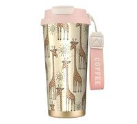 YXDVPALNE Hand Drawn Giraffe Print,316 Stainless Steel Coffee Mug with Lanyard,Insulated Tumbler Double Wall Travel Car Cup 500 ml