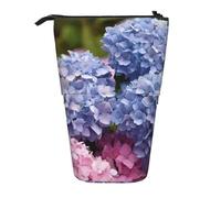 YXDVPALNE Hydrangea Flower Pattern,Telescopic Pencil Case,Stand Pencil Holder with Zipper Pencil Pouch Pen Bag
