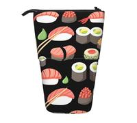 YXDVPALNE Japanese Sushi Cuisine,Telescopic Pencil Case,Stand Pencil Holder with Zipper Pencil Pouch Pen Bag