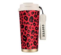 YXDVPALNE Leopard Lion Tiger Animal Print,316 Stainless Steel Coffee Mug with Lanyard,Insulated Tumbler Double Wall Travel Car Cup 500 ml
