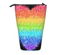 YXDVPALNE LGBT Gilter Rainbow Gay,Telescopic Pencil Case,Stand Pencil Holder with Zipper Pencil Pouch Pen Bag