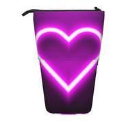 YXDVPALNE Lighted Heart Sign,Telescopic Pencil Case,Stand Pencil Holder with Zipper Pencil Pouch Pen Bag
