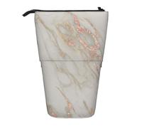 YXDVPALNE Marble Rose Gold Marble Metallic Blush Pink,Telescopic Pencil Case,Stand Pencil Holder with Zipper Pencil Pouch Pen Bag
