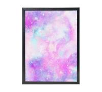 YXDVPALNE Marbled Galaxy Pink Purple, Wall Art Prints Black Frame Decorative Painting Wall Hanging For Home 30 x 40 cm