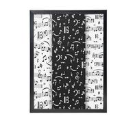 YXDVPALNE Music Note White And Black, Wall Art Prints Black Frame Decorative Painting Wall Hanging For Home 30 x 40 cm