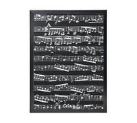 YXDVPALNE Music Notes On Black, Wall Art Prints Black Frame Decorative Painting Wall Hanging For Home 30 x 40 cm