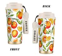 YXDVPALNE Orange Citrus,316 Stainless Steel Coffee Mug with Lanyard,Insulated Tumbler Double Wall Travel Car Cup 500 ml