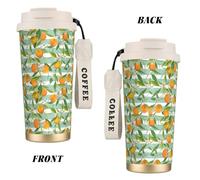 YXDVPALNE Oranges Citrus Pattern,316 Stainless Steel Coffee Mug with Lanyard,Insulated Tumbler Double Wall Travel Car Cup 500 ml