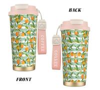 YXDVPALNE Oranges Citrus Pattern,316 Stainless Steel Coffee Mug with Lanyard,Insulated Tumbler Double Wall Travel Car Cup 500 ml