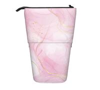 YXDVPALNE Pastel Rpse Pink Marble,Telescopic Pencil Case,Stand Pencil Holder with Zipper Pencil Pouch Pen Bag