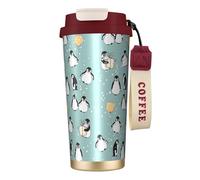 YXDVPALNE Penguin Balloon Snowflake,316 Stainless Steel Coffee Mug with Lanyard,Insulated Tumbler Double Wall Travel Car Cup 500 ml