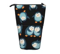 YXDVPALNE Penguins Cartoon Patterned,Telescopic Pencil Case,Stand Pencil Holder with Zipper Pencil Pouch Pen Bag