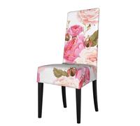 YXDVPALNE Pink And White Rose,Chair Covers Seat Protector Stretch Dining Chair Slipcover Seat Cover for Chairs