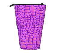 YXDVPALNE Pink Crocodile Alligator Skin,Telescopic Pencil Case,Stand Pencil Holder with Zipper Pencil Pouch Pen Bag