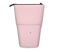 YXDVPALNE Pink White Stars Printed,Telescopic Pencil Case,Stand Pencil Holder with Zipper Pencil Pouch Pen Bag