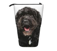 YXDVPALNE Puppy Black Cockapoo,Telescopic Pencil Case,Stand Pencil Holder with Zipper Pencil Pouch Pen Bag